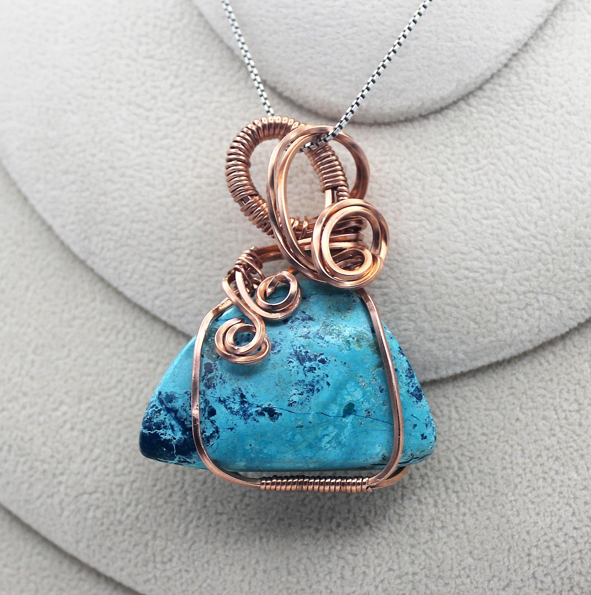 Raw Copper Chrysocolla Pendant Necklace | | Wiccan Center