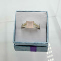Sterling Silver Split Banded Square Rose Quartz - Size 6 - Loving, Soothing & Heart Opening | Rings | Wiccan Center