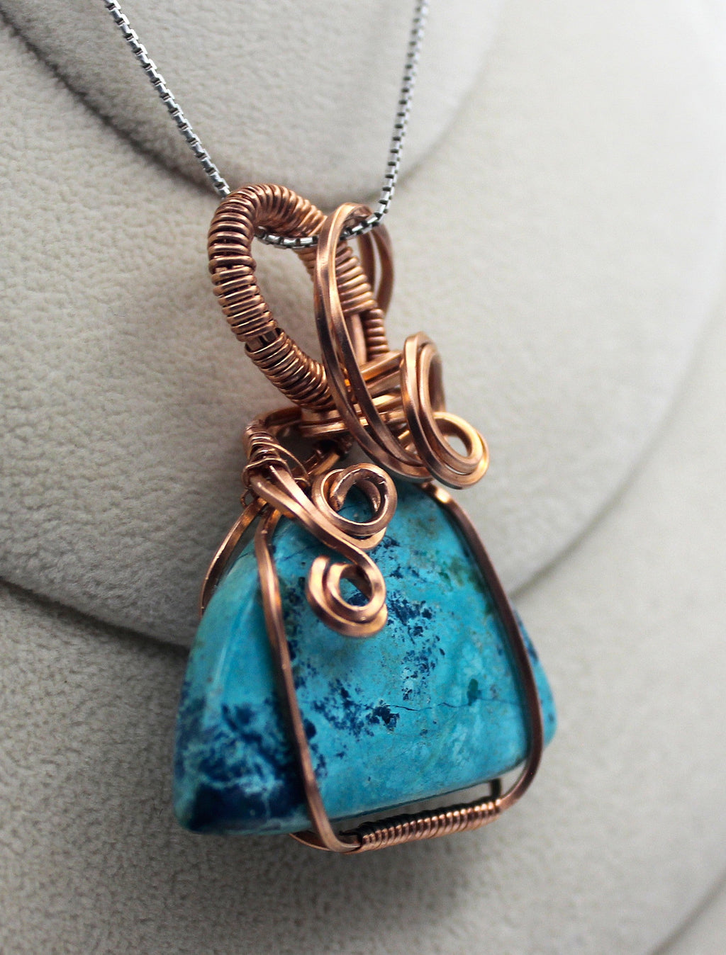 Raw Copper Chrysocolla Pendant Necklace | | Wiccan Center