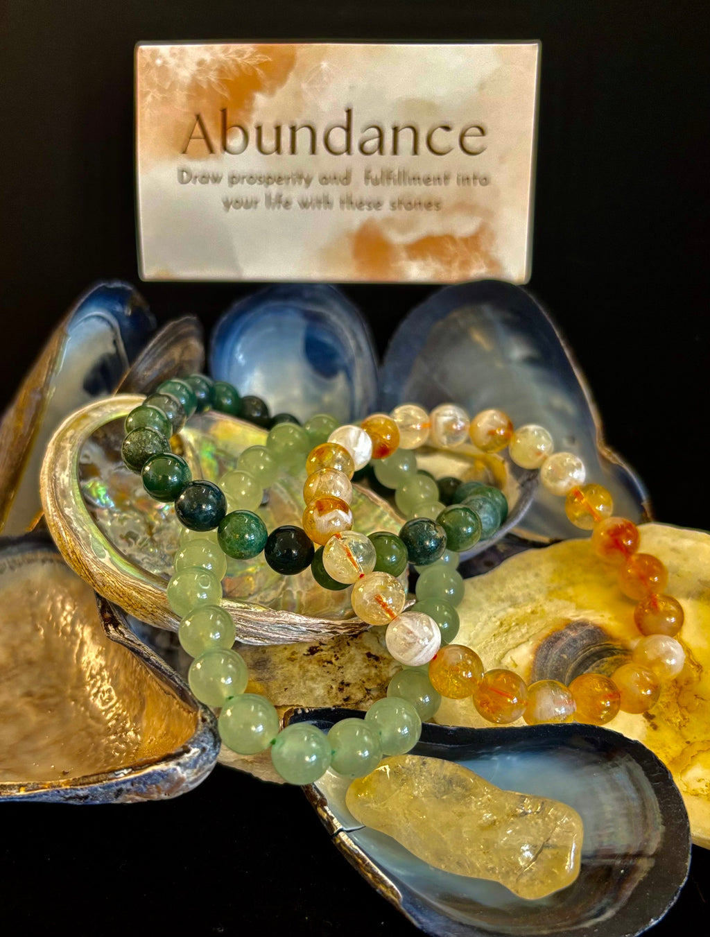 Intentions Bracelet Set – Abundance (Citrine, Green Aventurine & Moss Agate) | | Wiccan Center