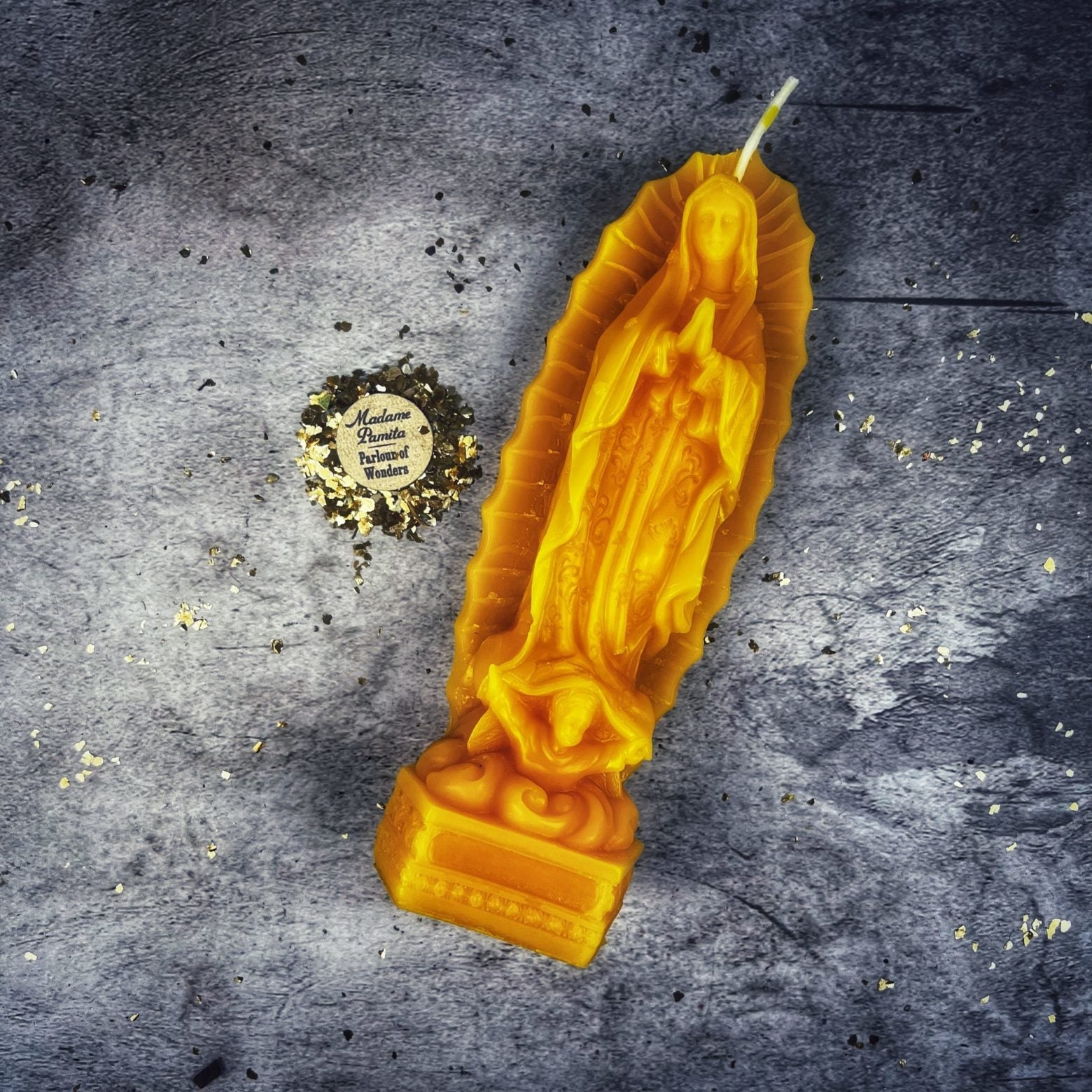 Beeswax Nuestra Señora de Guadalupe Spell Candle - Divine Mother & Miracles | Beeswax Candle | Wiccan Center