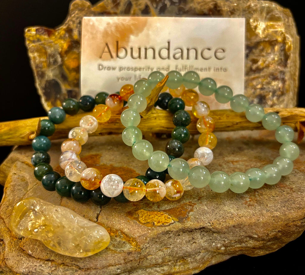 Intentions Bracelet Set – Abundance (Citrine, Green Aventurine & Moss Agate) | | Wiccan Center