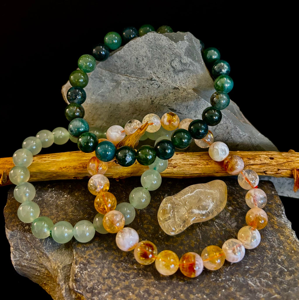 Intentions Bracelet Set – Abundance (Citrine, Green Aventurine & Moss Agate) | | Wiccan Center