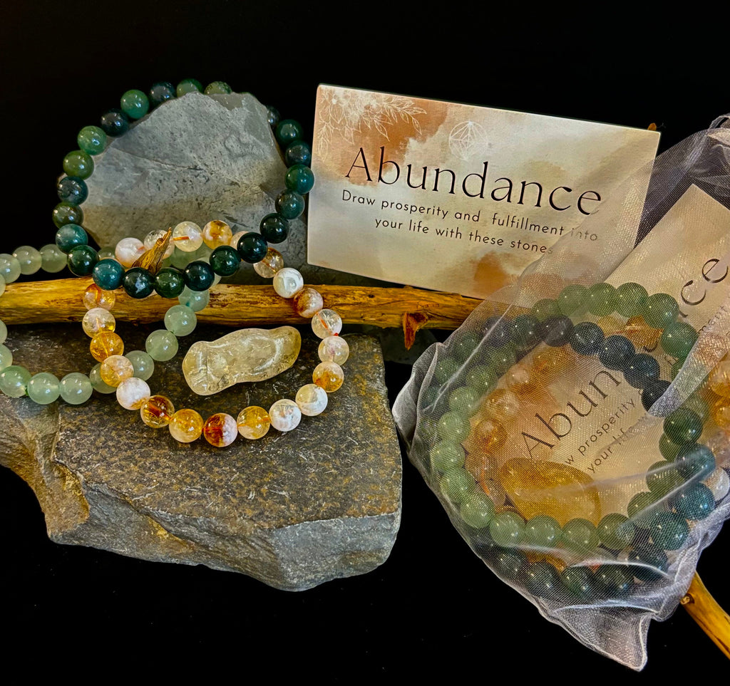 Intentions Bracelet Set – Abundance (Citrine, Green Aventurine & Moss Agate) | | Wiccan Center