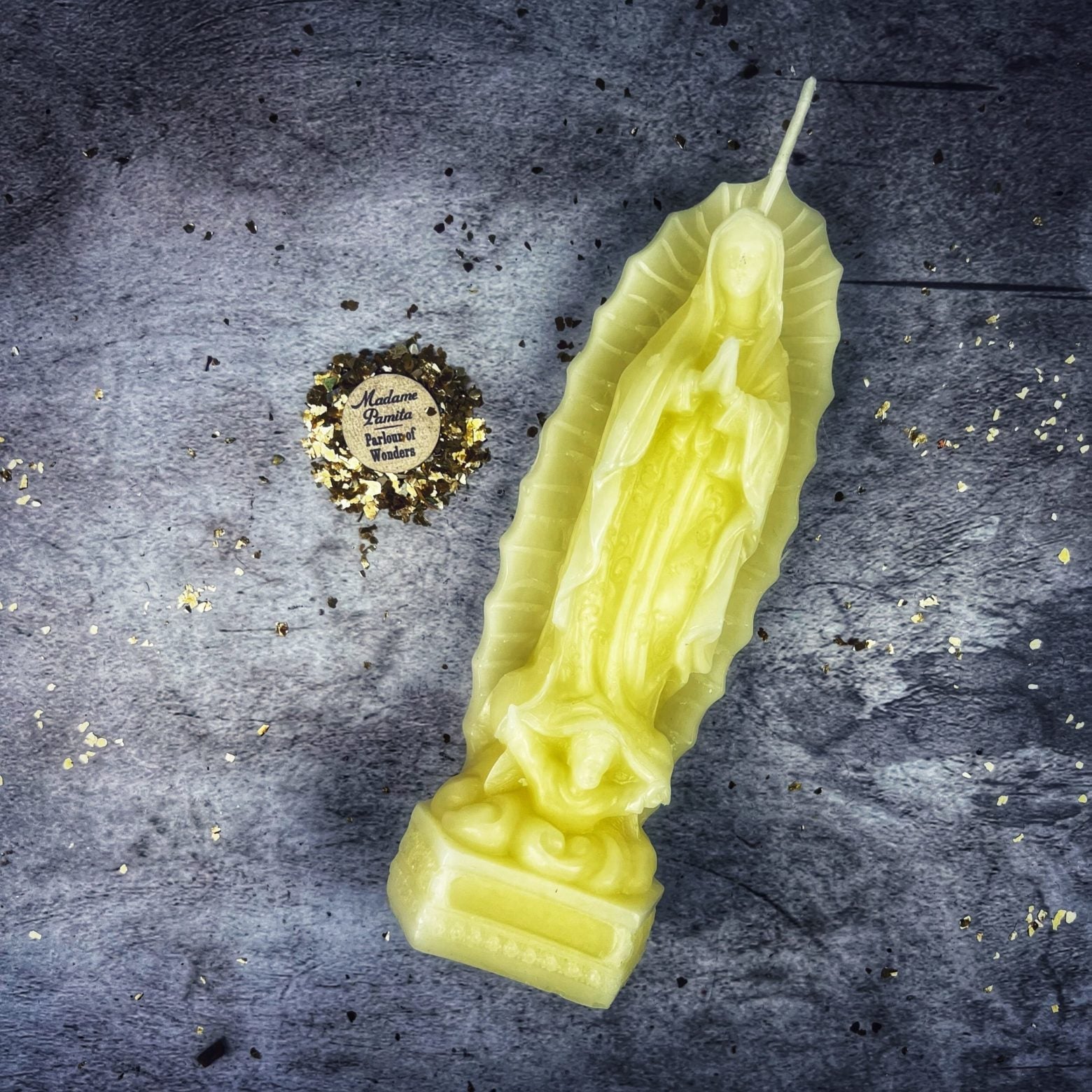 Beeswax Nuestra Señora de Guadalupe Spell Candle - Divine Mother & Miracles | Beeswax Candle | Wiccan Center