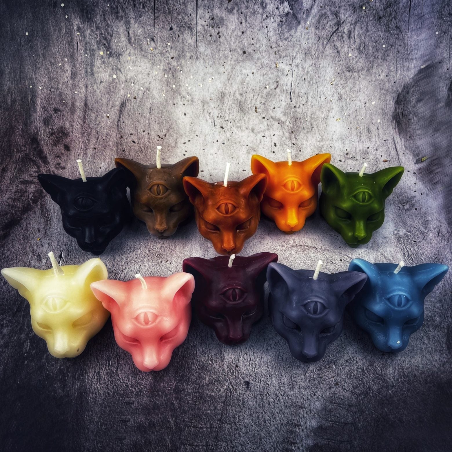 Beeswax Psychic Cat Spell Candle - Intuition & Clairvoyance Magic | Beeswax Candle | Wiccan Center