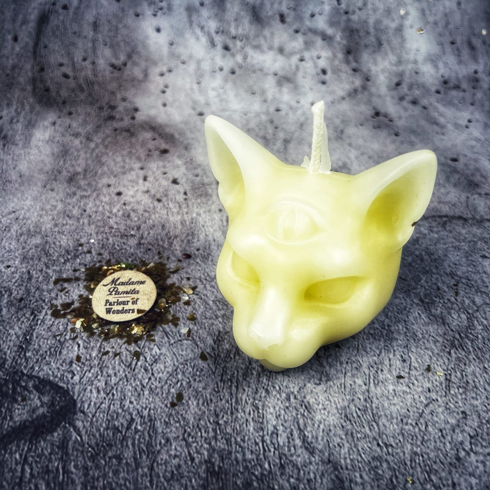 Beeswax Psychic Cat Spell Candle - Intuition & Clairvoyance Magic | Beeswax Candle | Wiccan Center