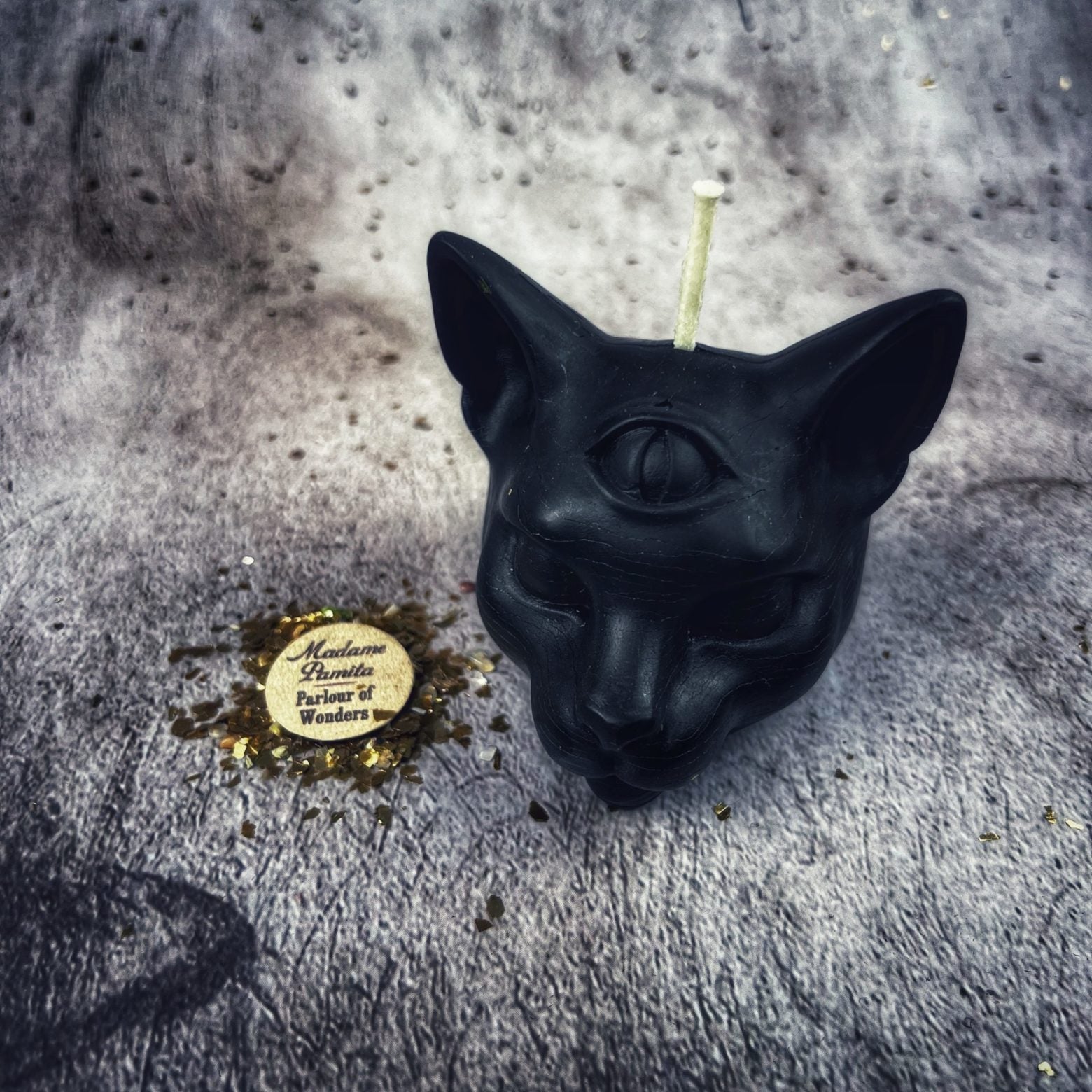 Beeswax Psychic Cat Spell Candle - Intuition & Clairvoyance Magic | Beeswax Candle | Wiccan Center