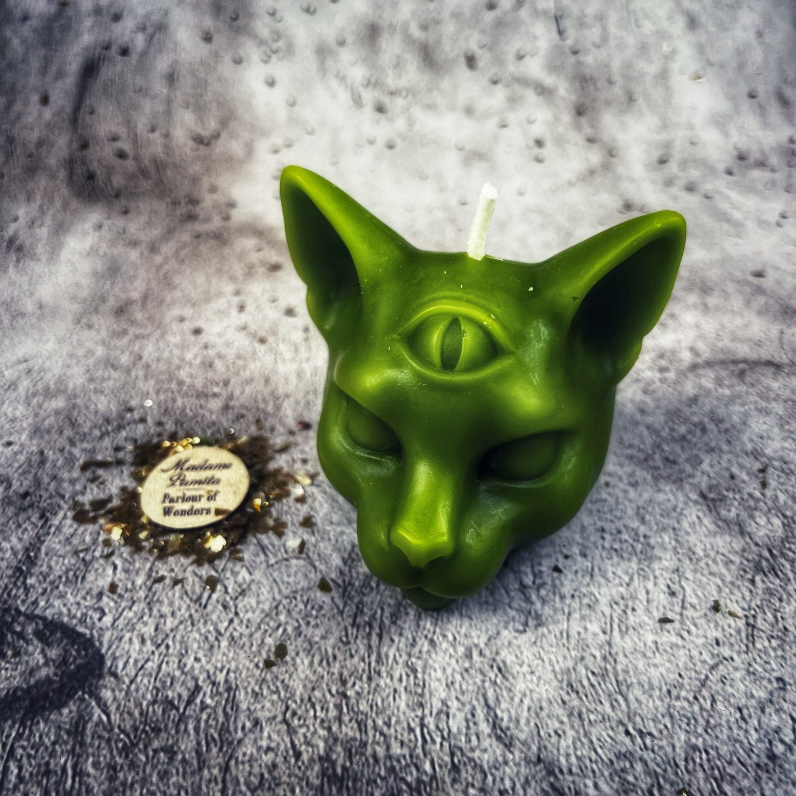 Beeswax Psychic Cat Spell Candle - Intuition & Clairvoyance Magic | Beeswax Candle | Wiccan Center