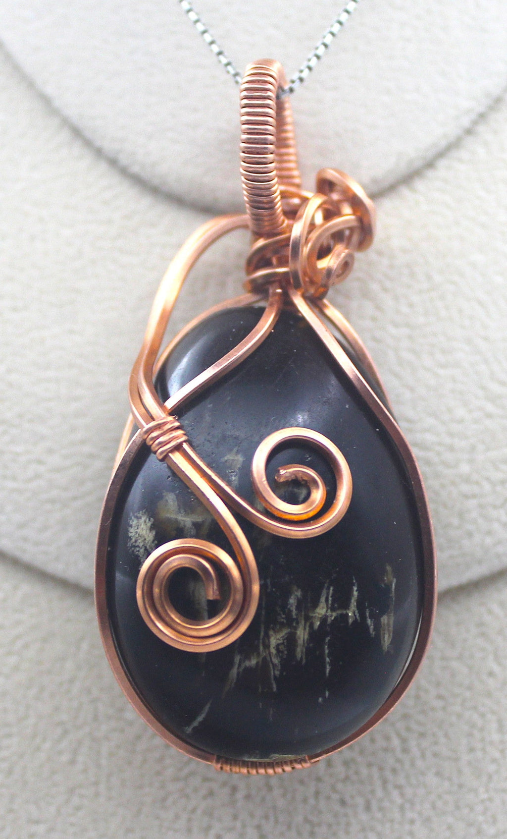 Raw Copper Polished Amber Pendant Necklace | | Wiccan Center