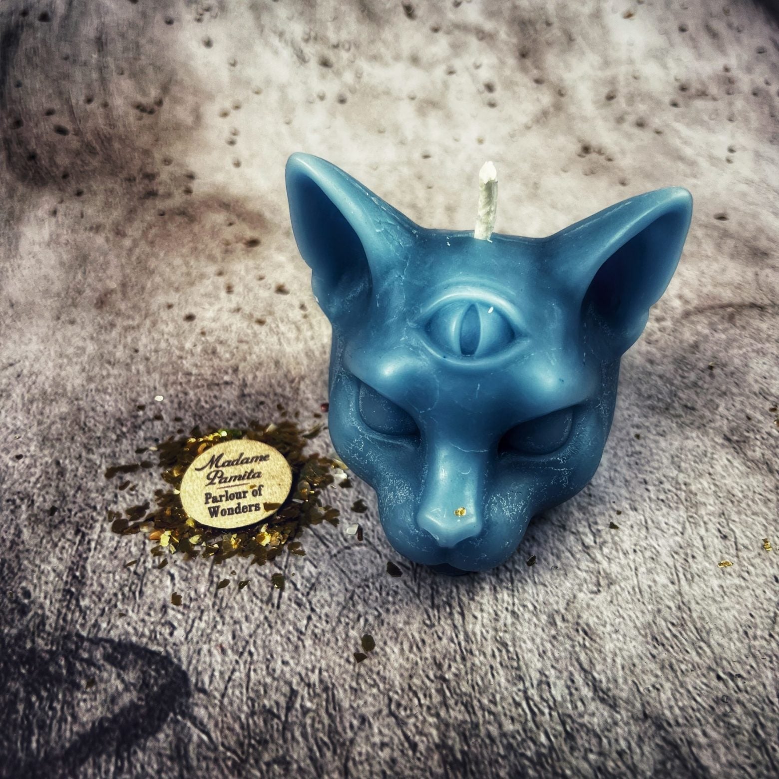 Beeswax Psychic Cat Spell Candle - Intuition & Clairvoyance Magic | Beeswax Candle | Wiccan Center