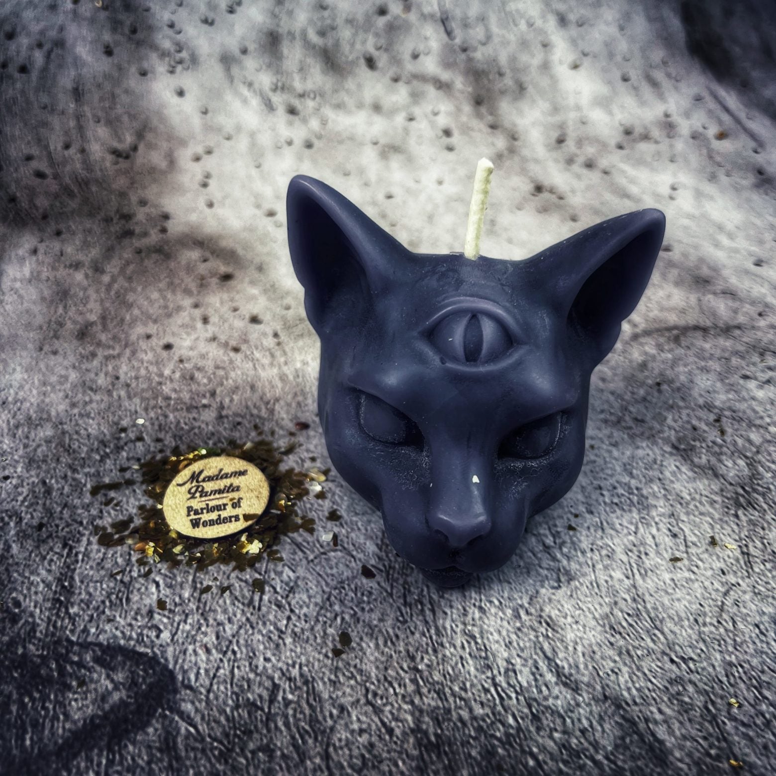 Beeswax Psychic Cat Spell Candle - Intuition & Clairvoyance Magic | Beeswax Candle | Wiccan Center