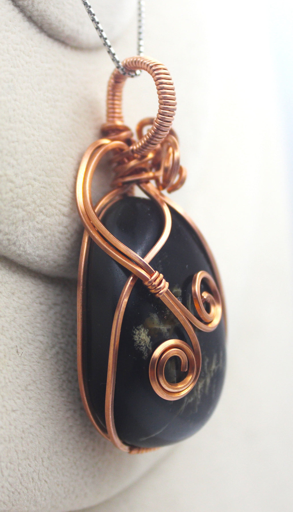 Raw Copper Polished Amber Pendant Necklace | | Wiccan Center
