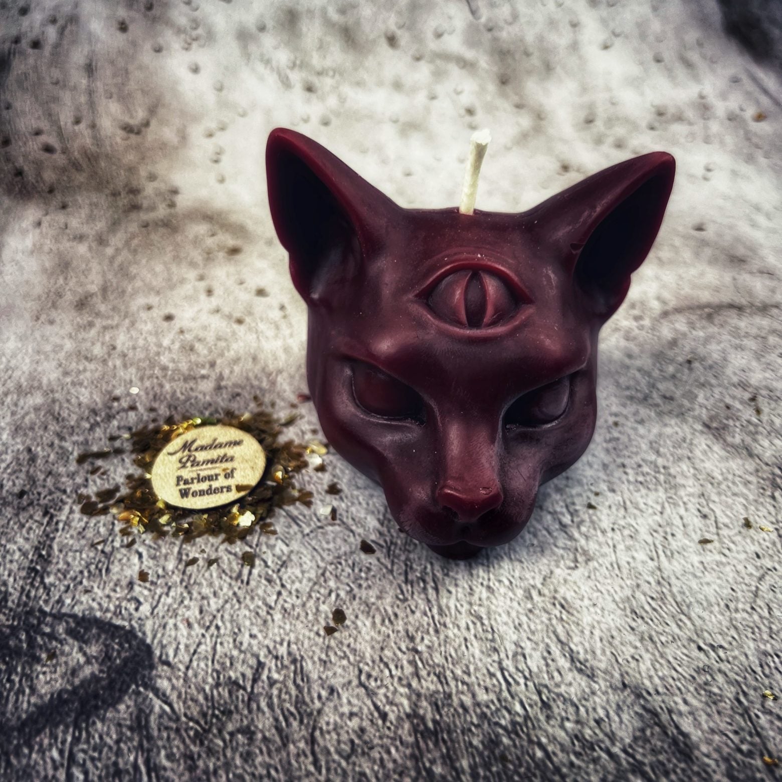 Beeswax Psychic Cat Spell Candle - Intuition & Clairvoyance Magic | Beeswax Candle | Wiccan Center