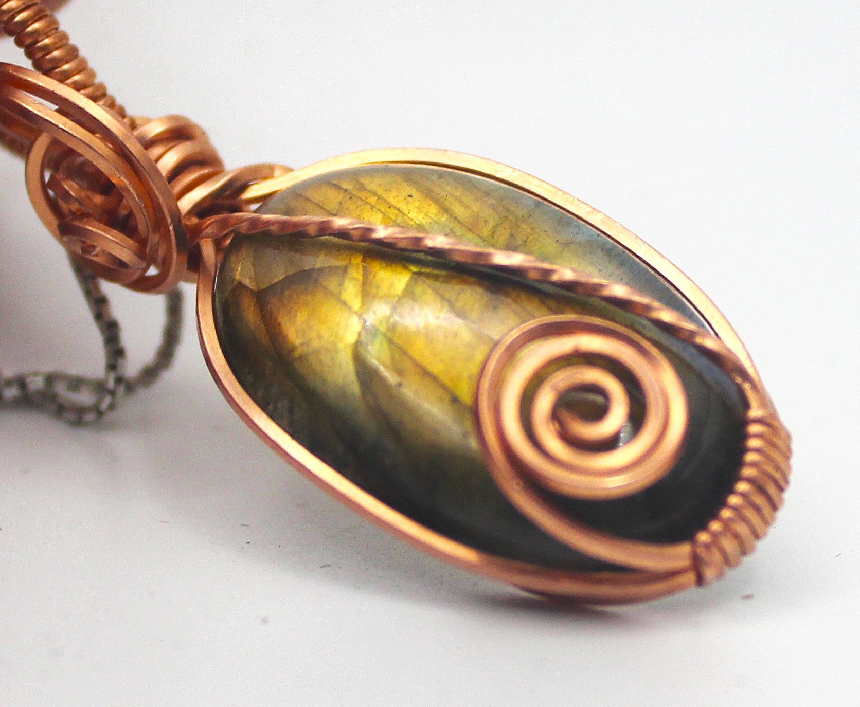 Raw Copper Labradorite Pendant Necklace | | Wiccan Center