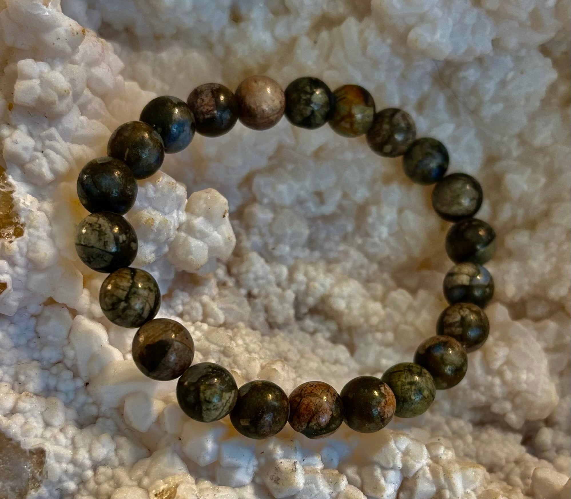 Que Sera Sera Natural Stone Bracelet | 8mm Beads for Small to Medium Wrists | | Wiccan Center