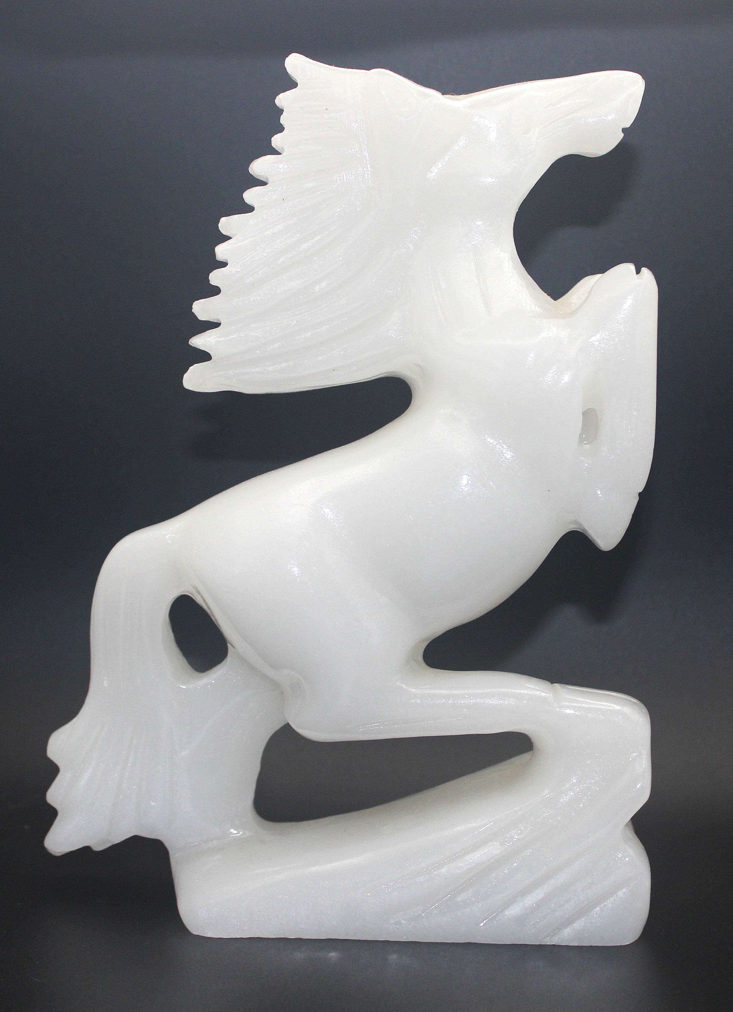 White Calcite Horse Carving – Clarity, Calm & Quiet Strength | | Wiccan Center
