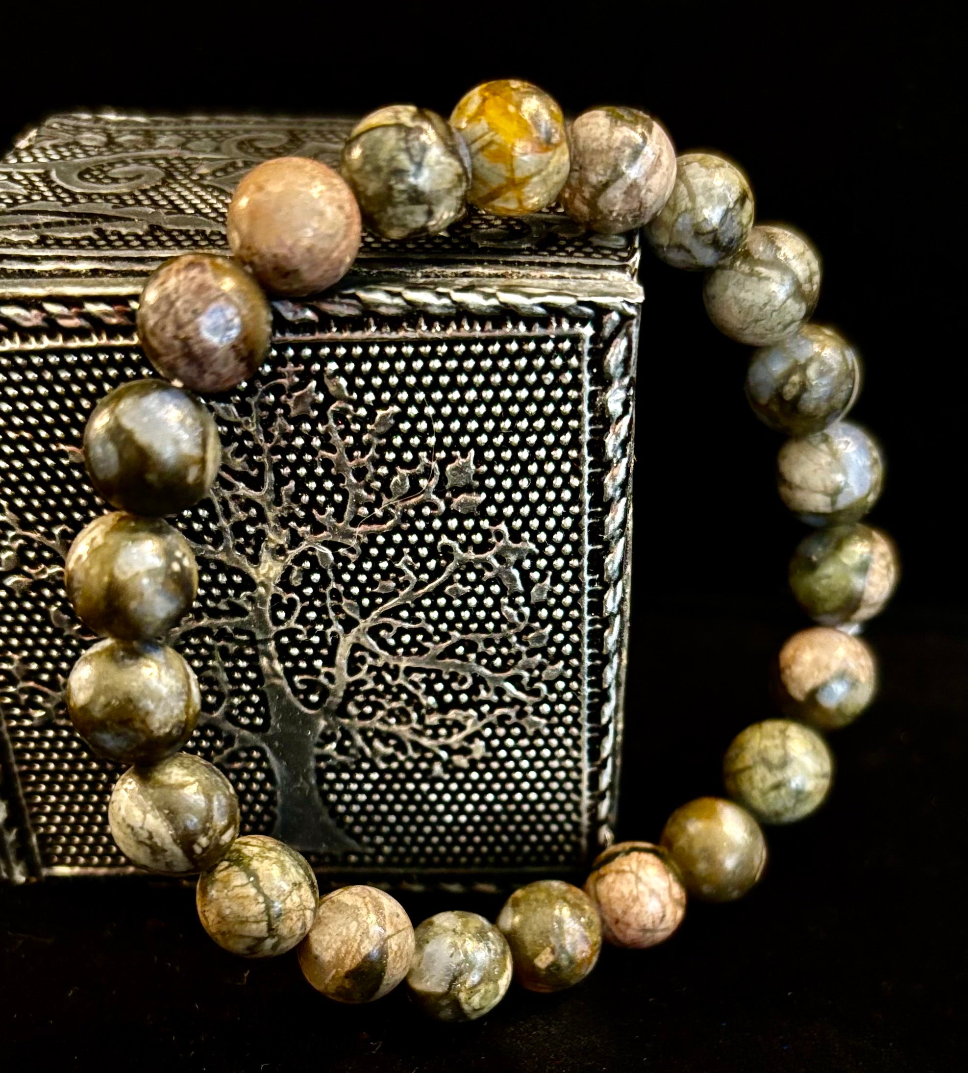 Que Sera Sera Natural Stone Bracelet | 8mm Beads for Small to Medium Wrists | | Wiccan Center