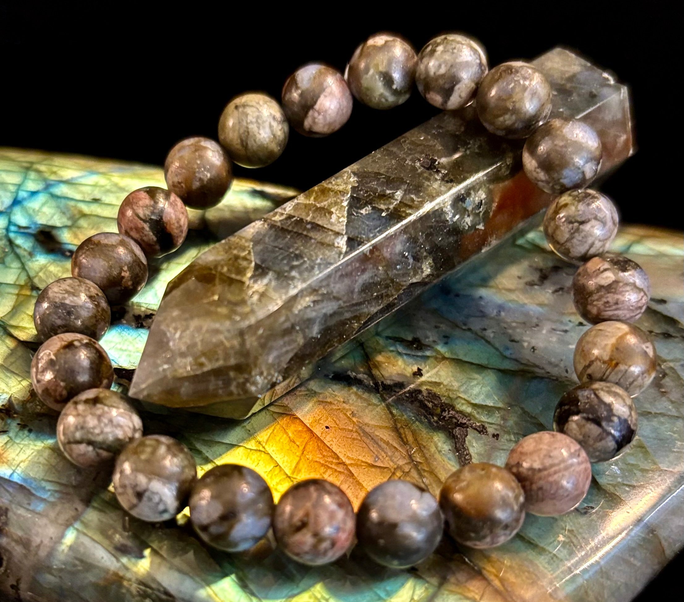 Que Sera Sera Natural Stone Bracelet | 8mm Beads for Small to Medium Wrists | | Wiccan Center