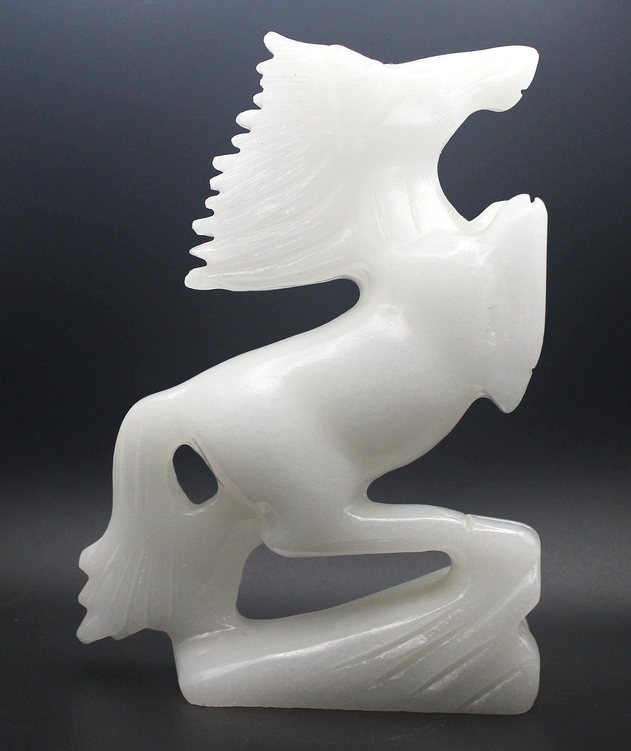 White Calcite Horse Carving – Clarity, Calm & Quiet Strength | | Wiccan Center