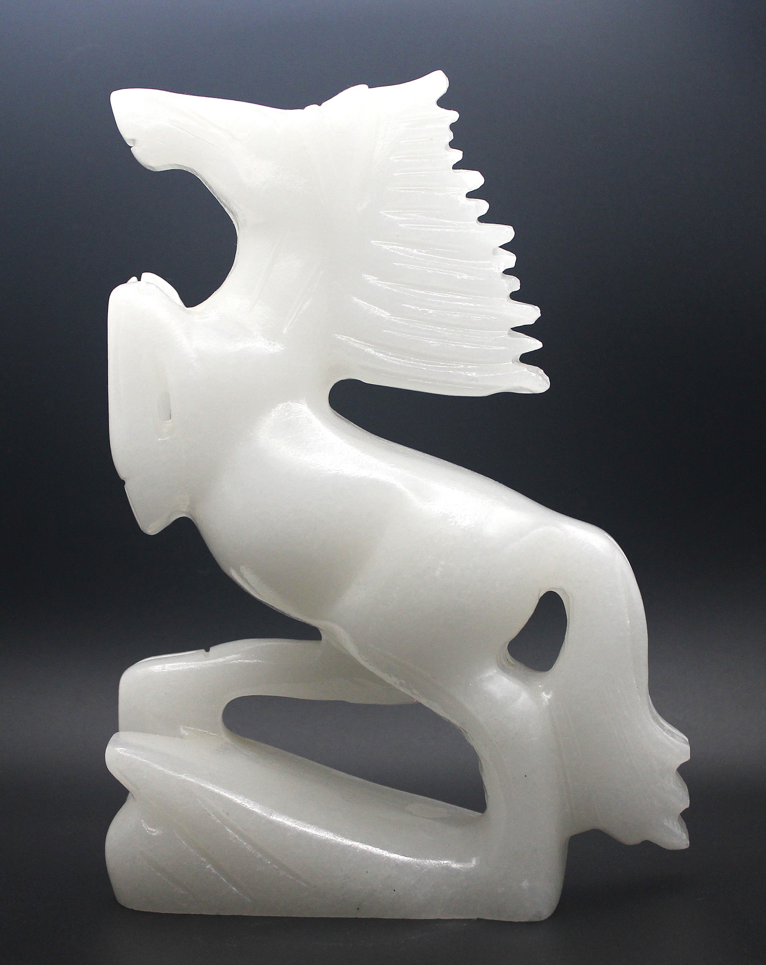 White Calcite Horse Carving – Clarity, Calm & Quiet Strength | | Wiccan Center