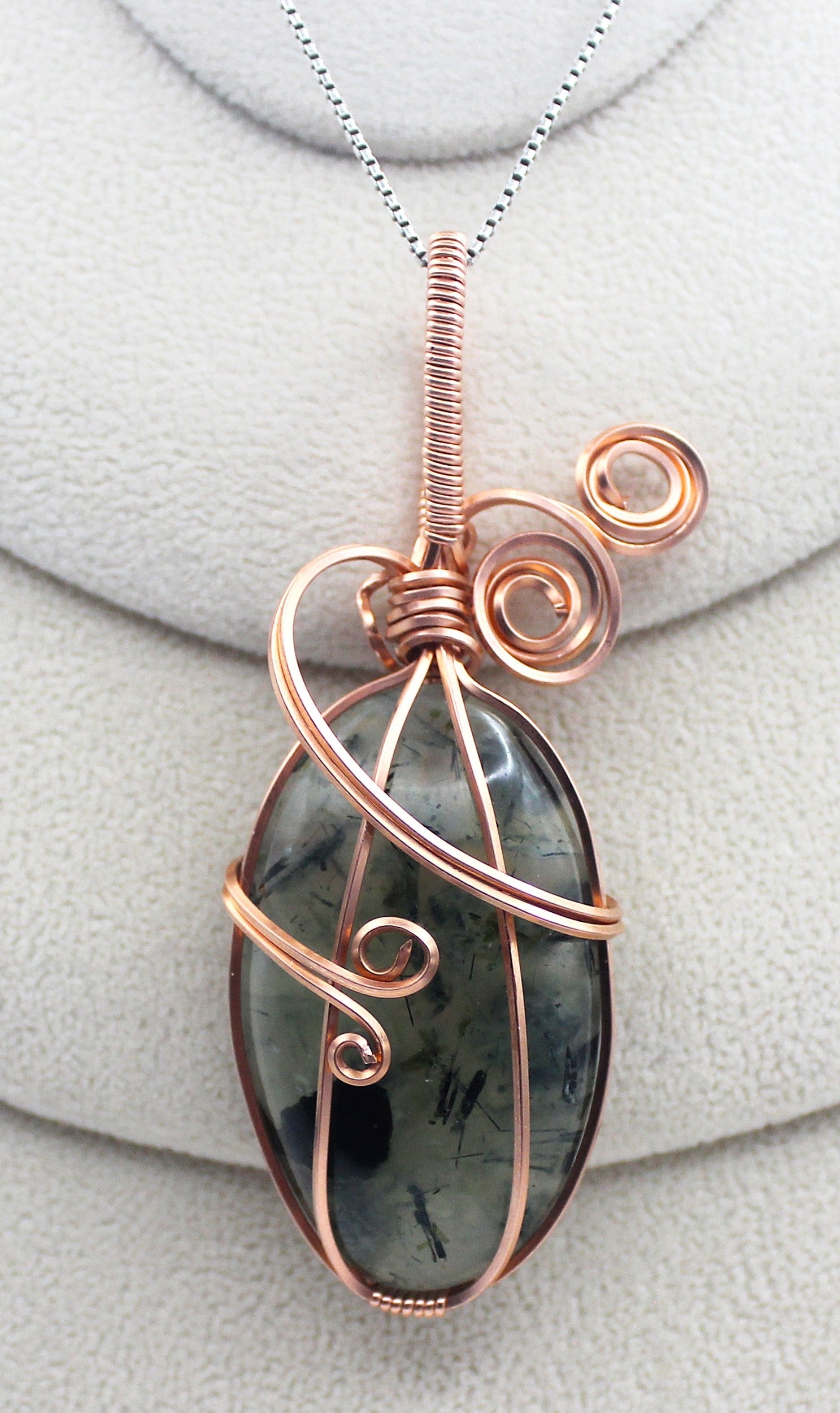 Raw Copper Prehnite Pendant Necklace | | Wiccan Center