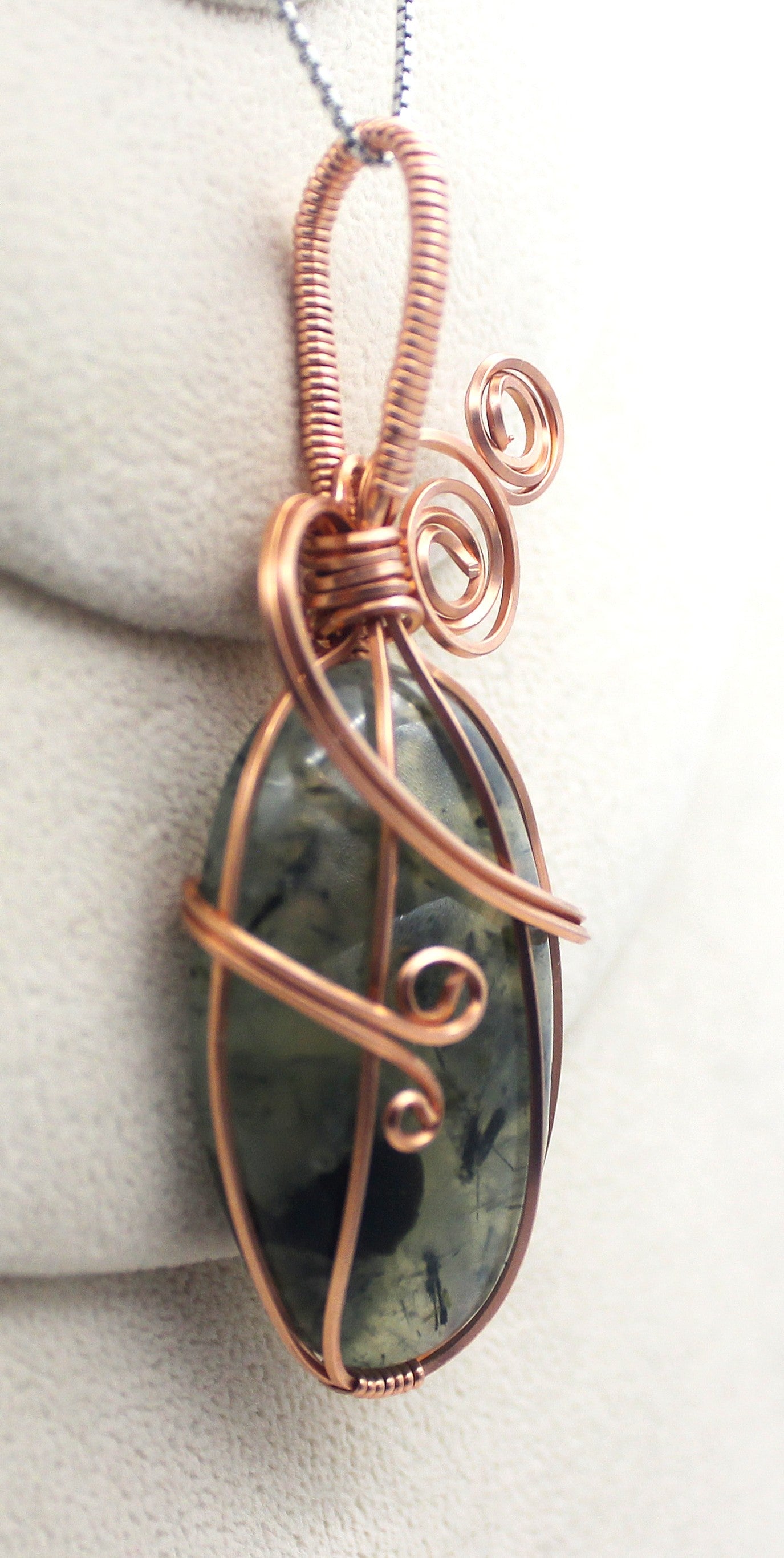 Raw Copper Prehnite Pendant Necklace | | Wiccan Center