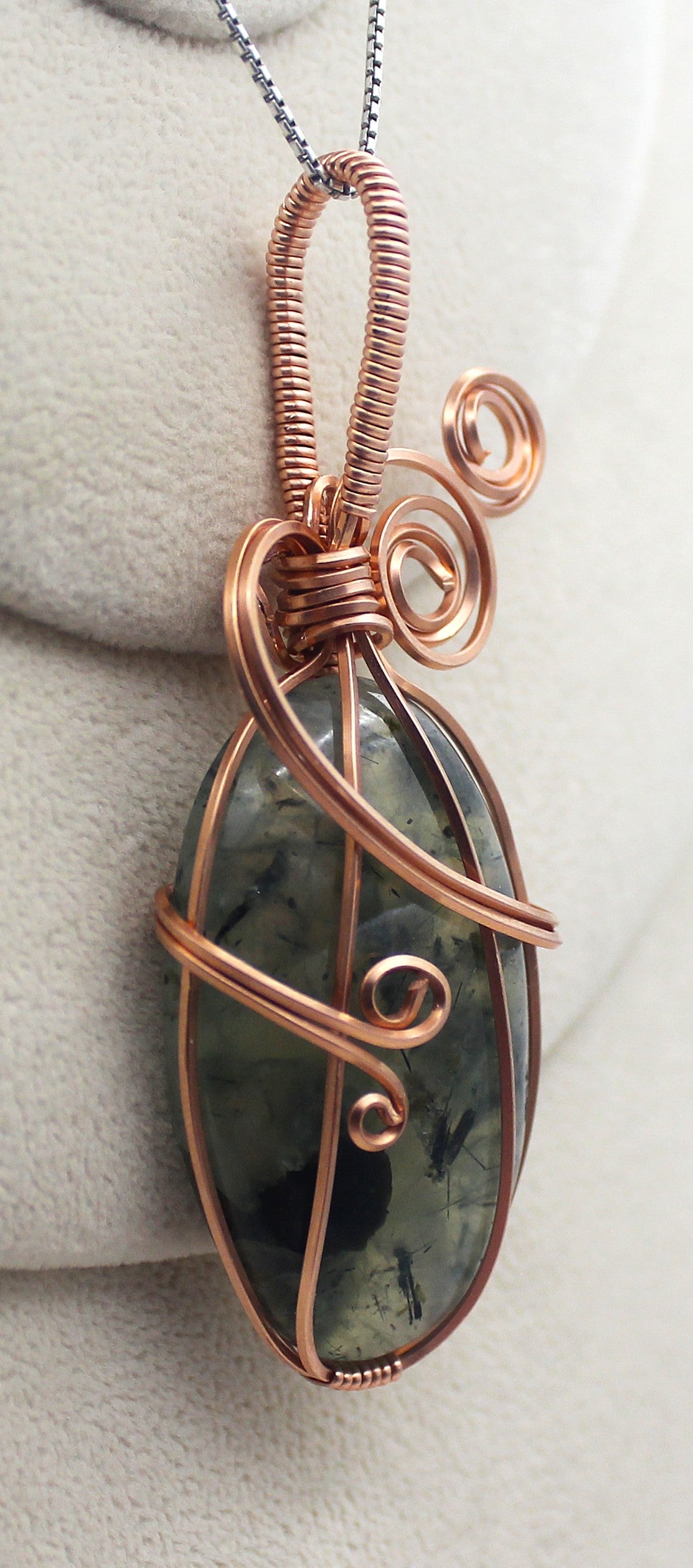 Raw Copper Prehnite Pendant Necklace | | Wiccan Center