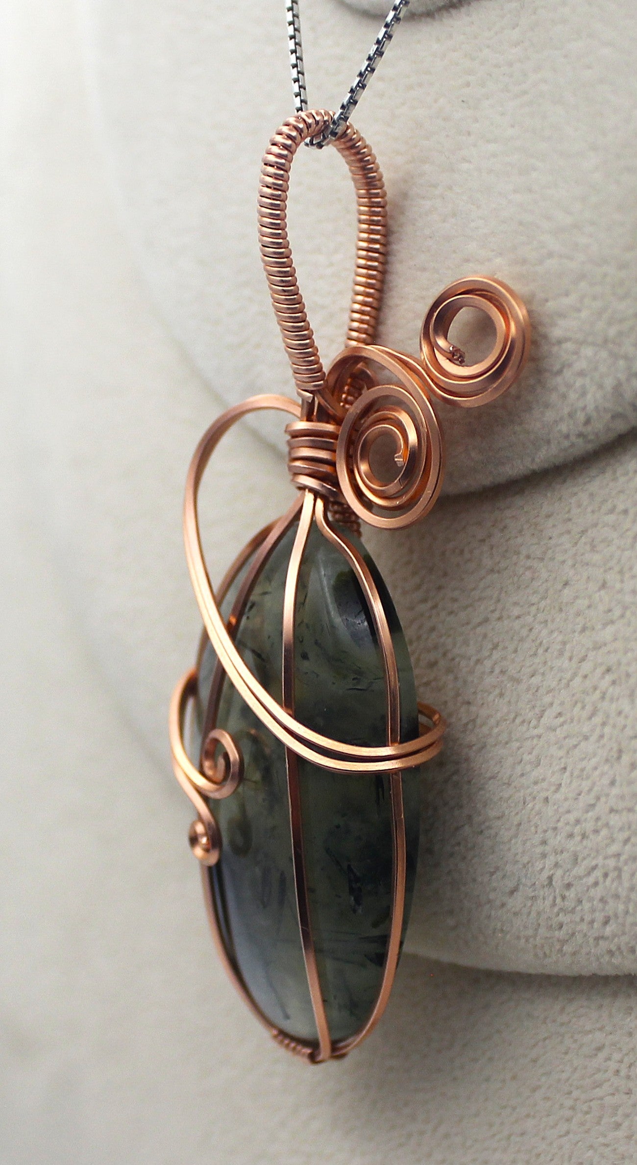 Raw Copper Prehnite Pendant Necklace | | Wiccan Center
