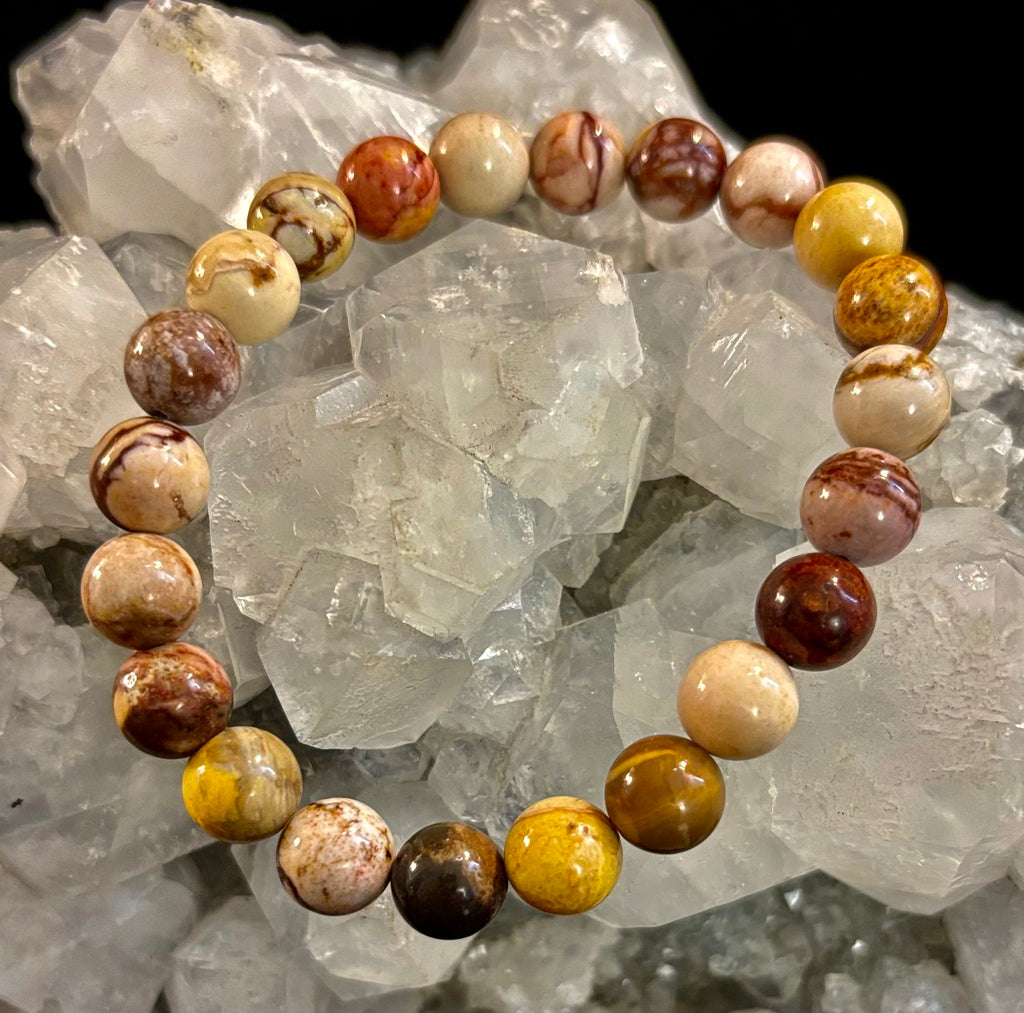 Peanut Jasper Natural Stone Bracelet | 8 mm Grounding Beads for Strength & Stability (Small to Medium Wrists) | | Wiccan Center