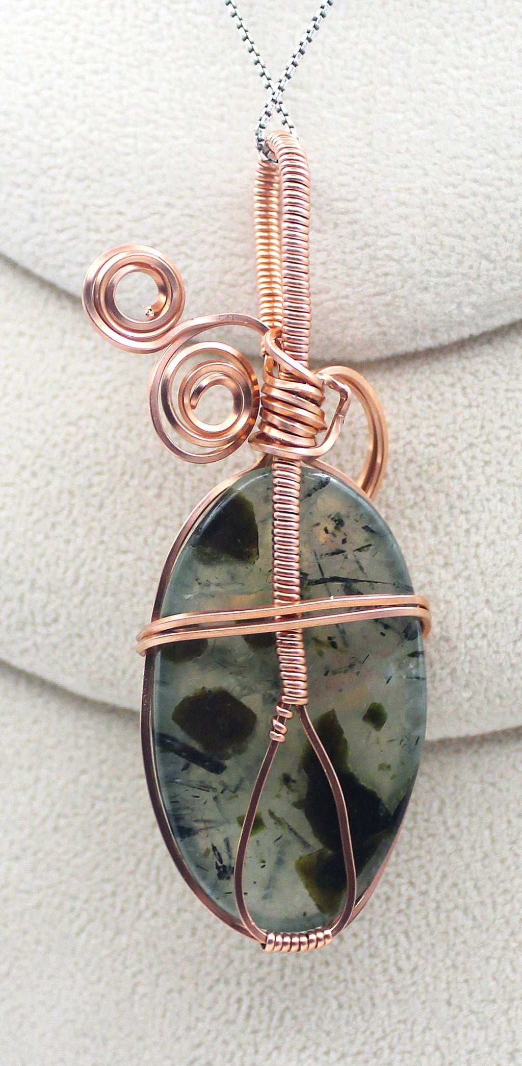 Raw Copper Prehnite Pendant Necklace | | Wiccan Center