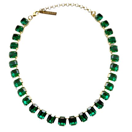Cara Green Crystal Emerald Cut Necklace