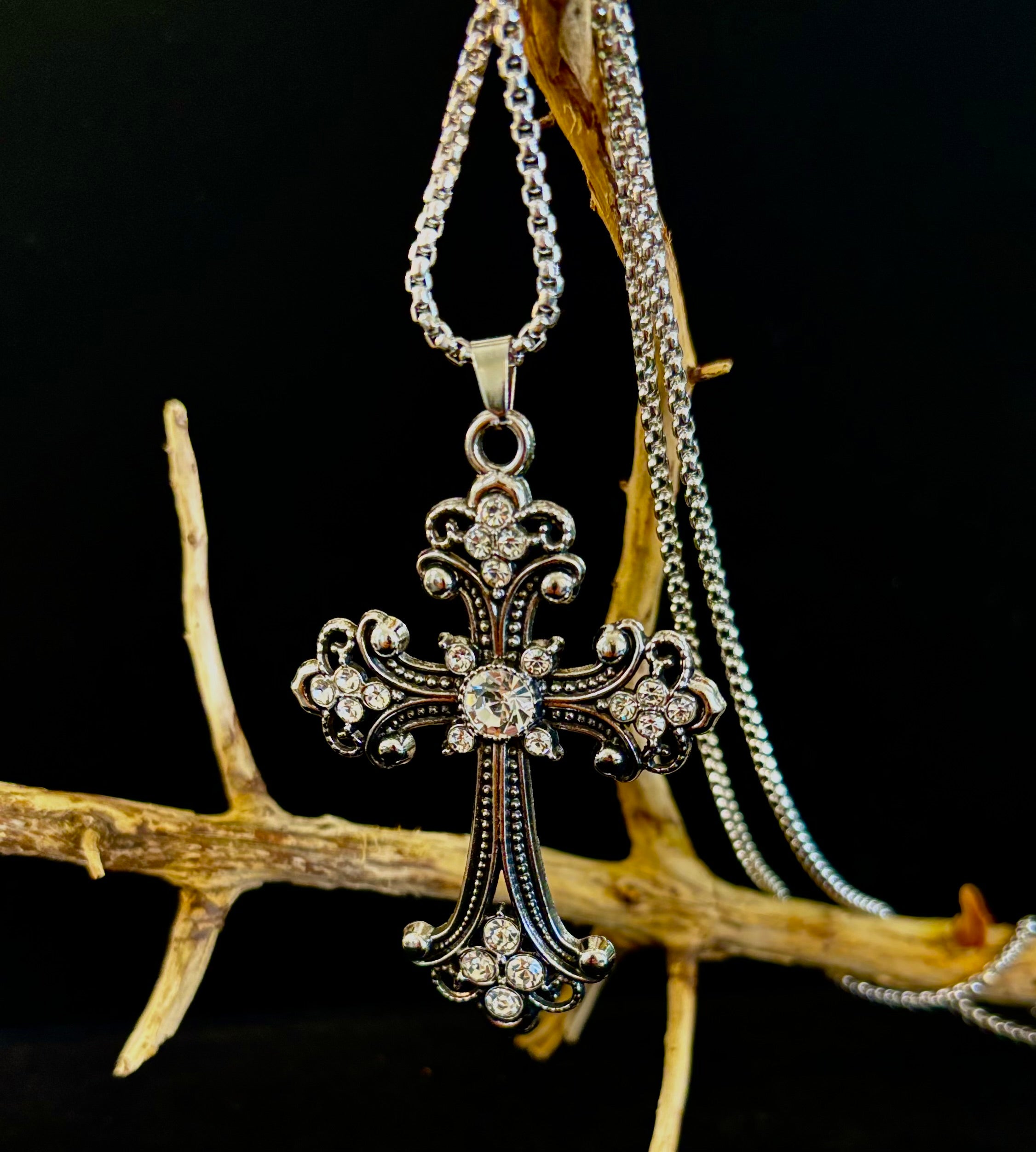 Our Lady of Guadalupe Vintage Cross Necklace — Silver Tone Catholic Pendant — Inspired by Puerto Vallarta Mexico — Sacred Protection Jewelry | | Wiccan Center