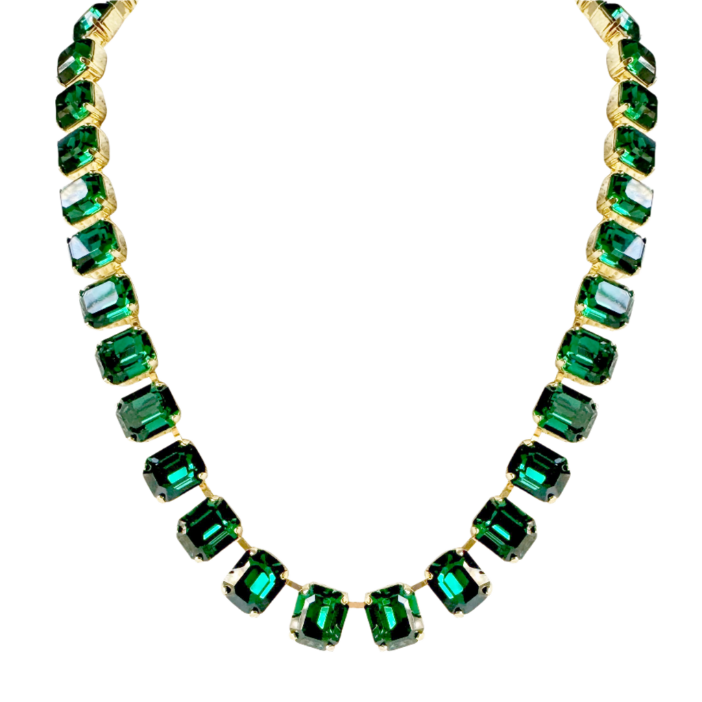 Cara Green Crystal Emerald Cut Necklace