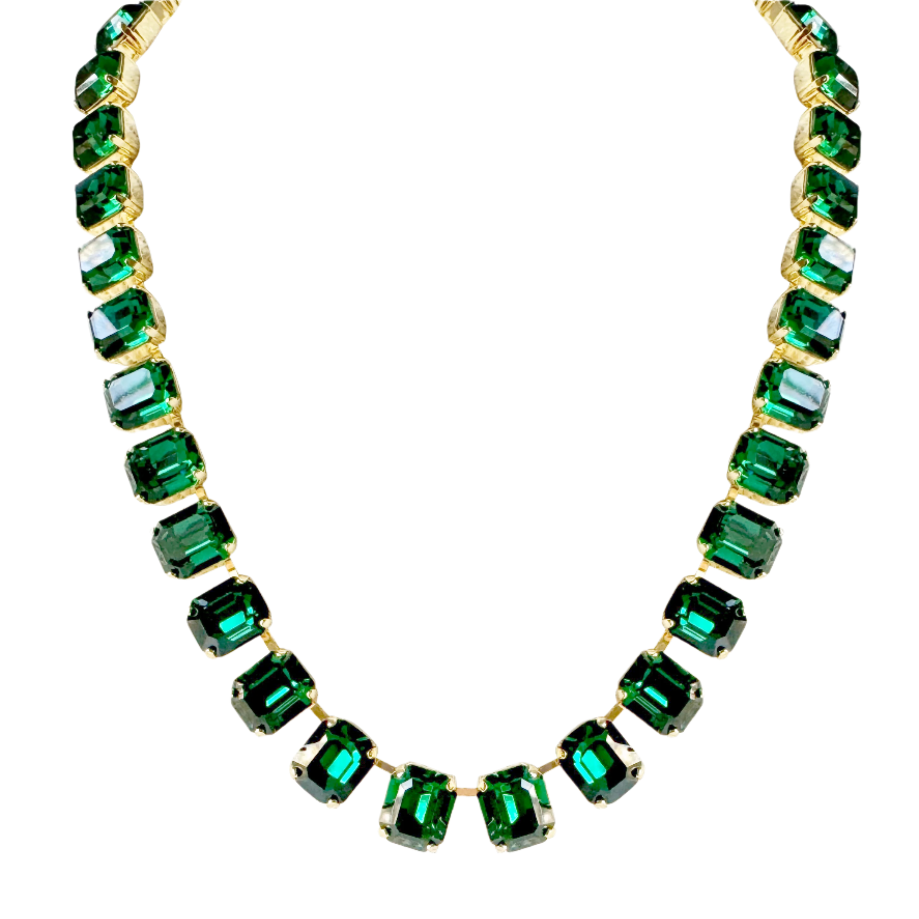 Cara Green Crystal Emerald Cut Necklace