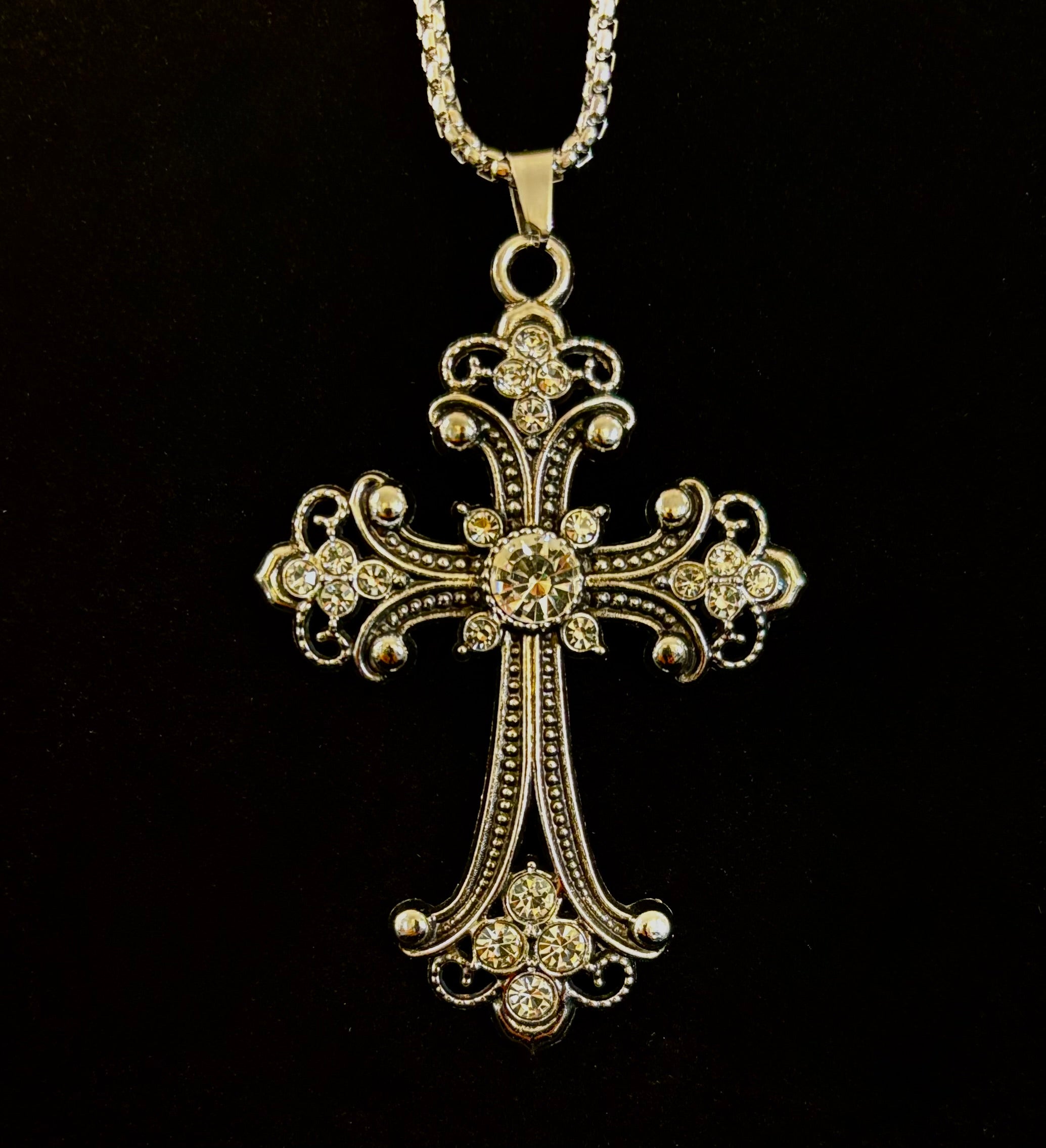 Our Lady of Guadalupe Vintage Cross Necklace — Silver Tone Catholic Pendant — Inspired by Puerto Vallarta Mexico — Sacred Protection Jewelry | | Wiccan Center