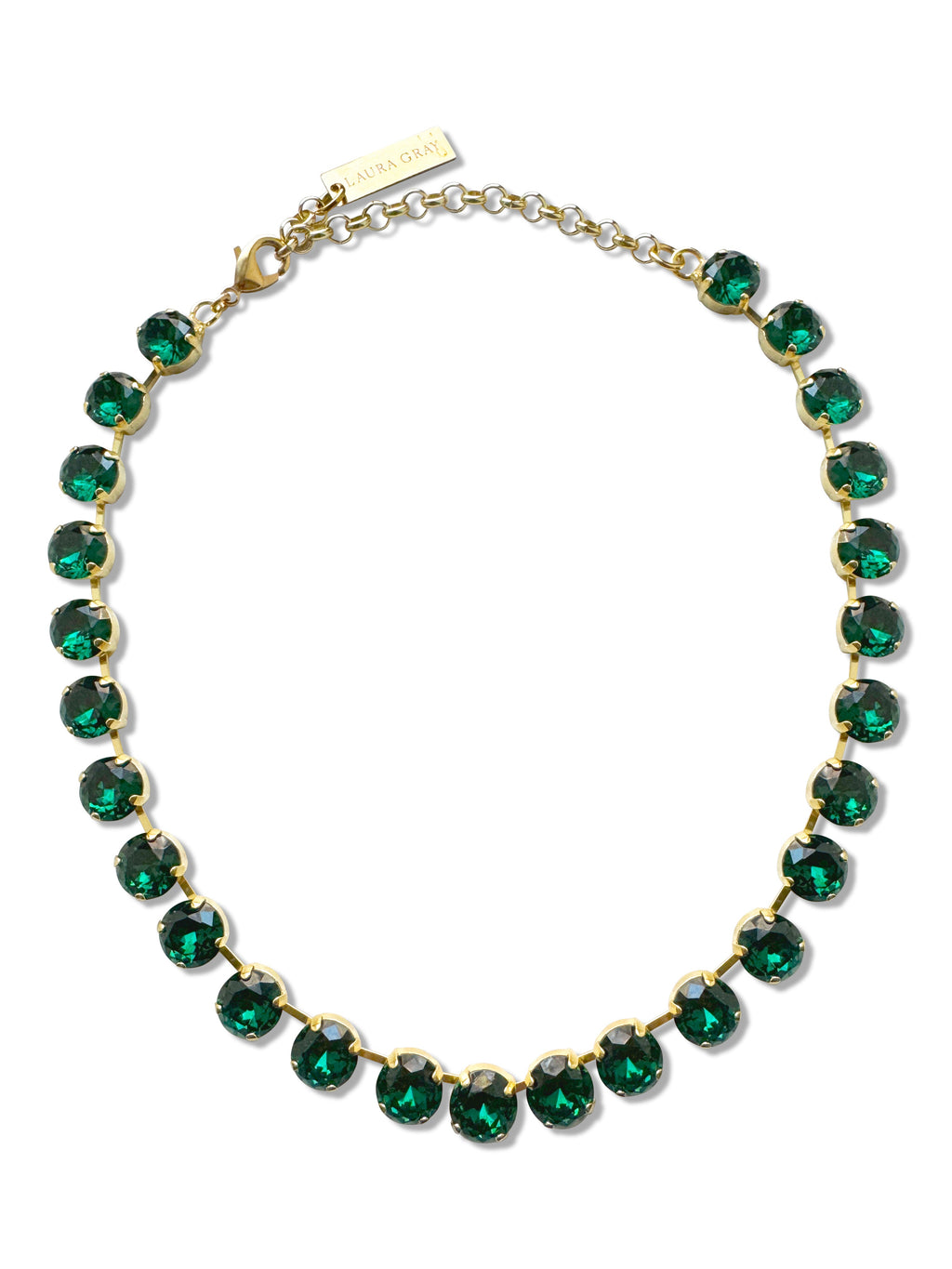Daphne Emerald Green Crystal Riviera Necklace