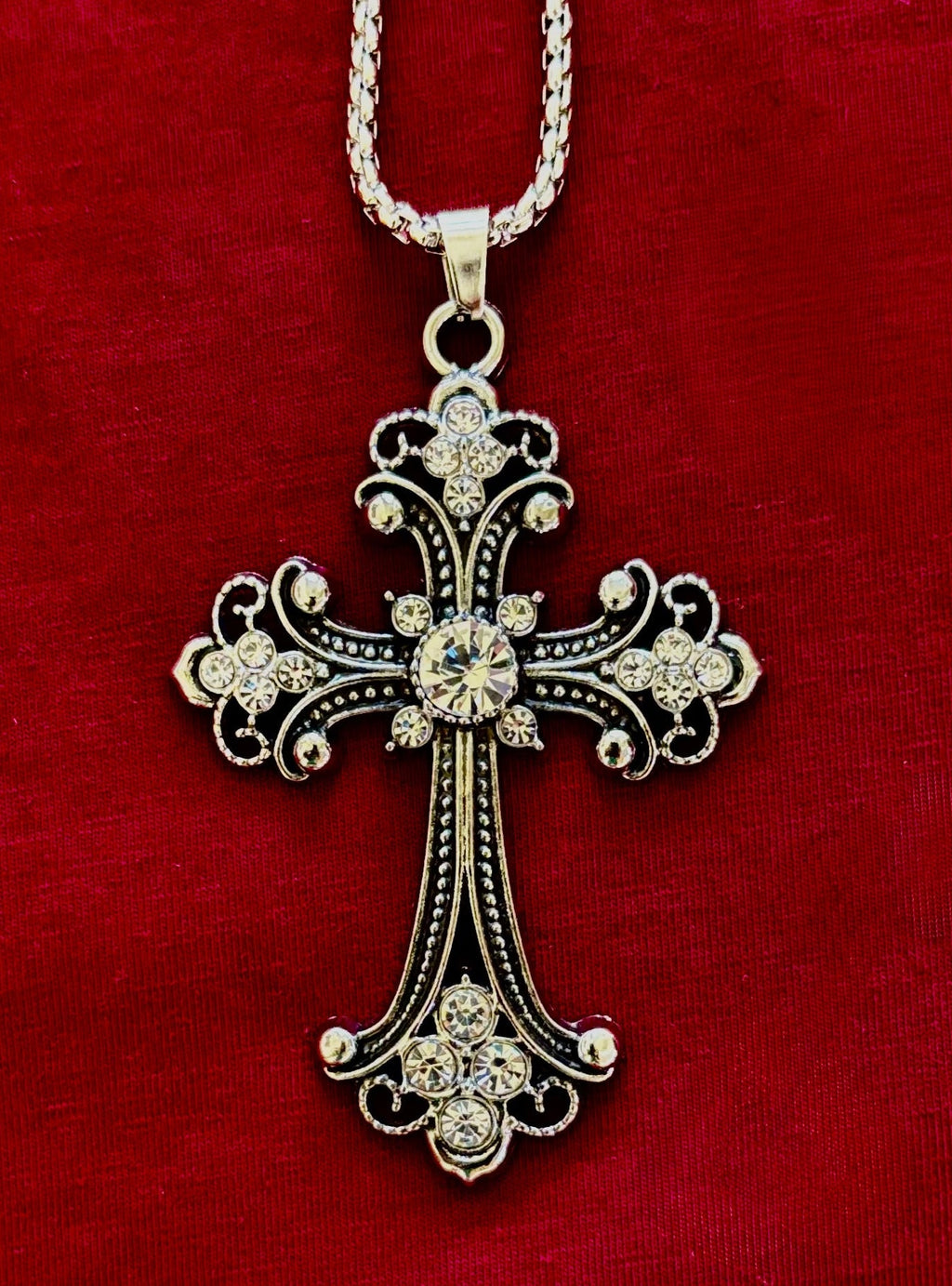 Our Lady of Guadalupe Vintage Cross Necklace — Silver Tone Catholic Pendant — Inspired by Puerto Vallarta Mexico — Sacred Protection Jewelry | | Wiccan Center