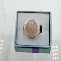 Sterling Silver Pave Banded Oval Rose Quartz - Size 7 - Loving, Soothing & Heart Opening | Rings | Wiccan Center