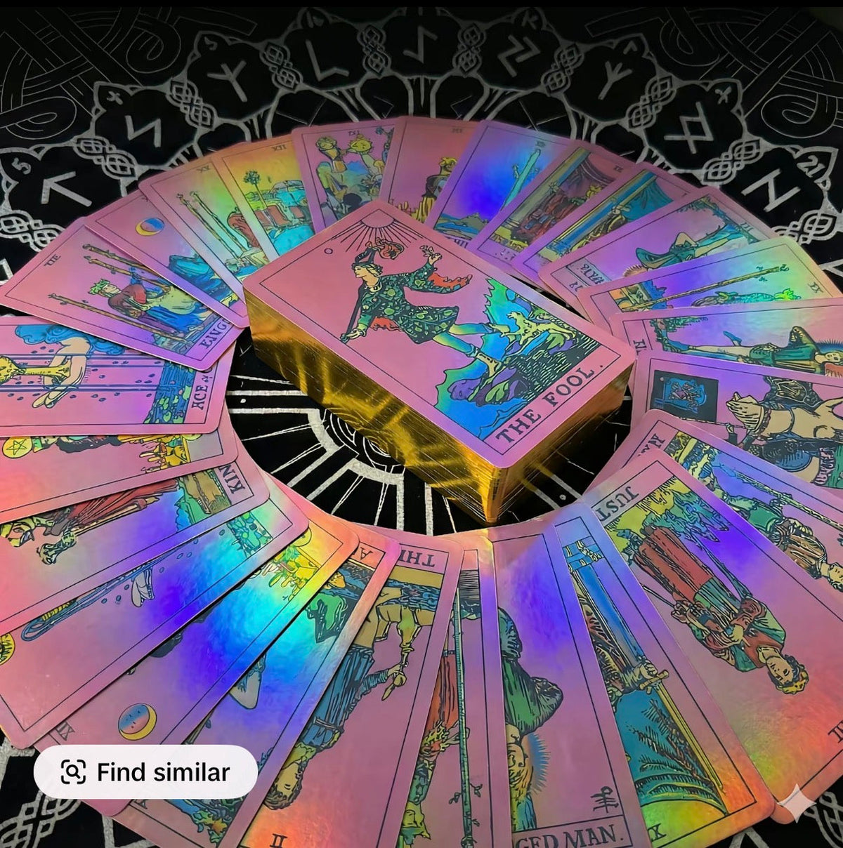 Pink Tarot Deck with Gold Foil, Box & Booklet | | Wiccan Center