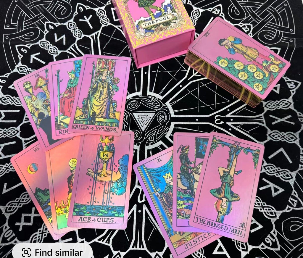 Pink Tarot Deck with Gold Foil, Box & Booklet | | Wiccan Center