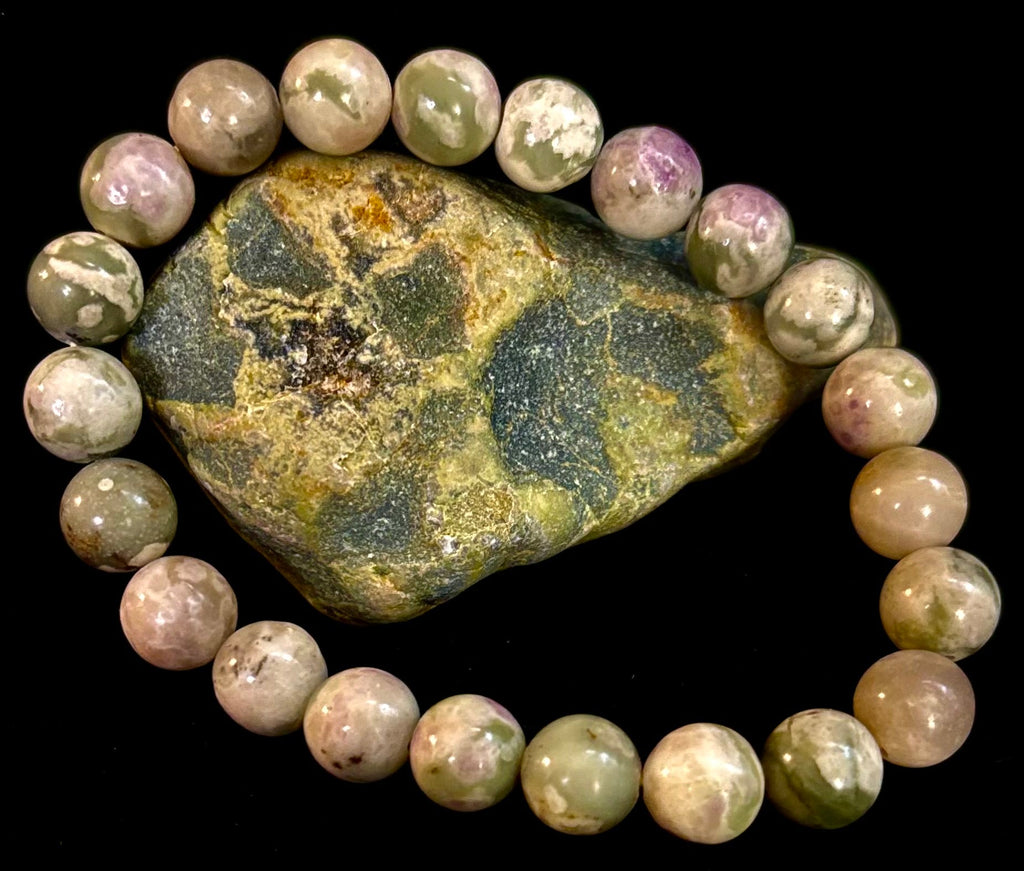Peace Jade Healing Bracelet – 8mm Calming Stone for Medium Wrists | | Wiccan Center