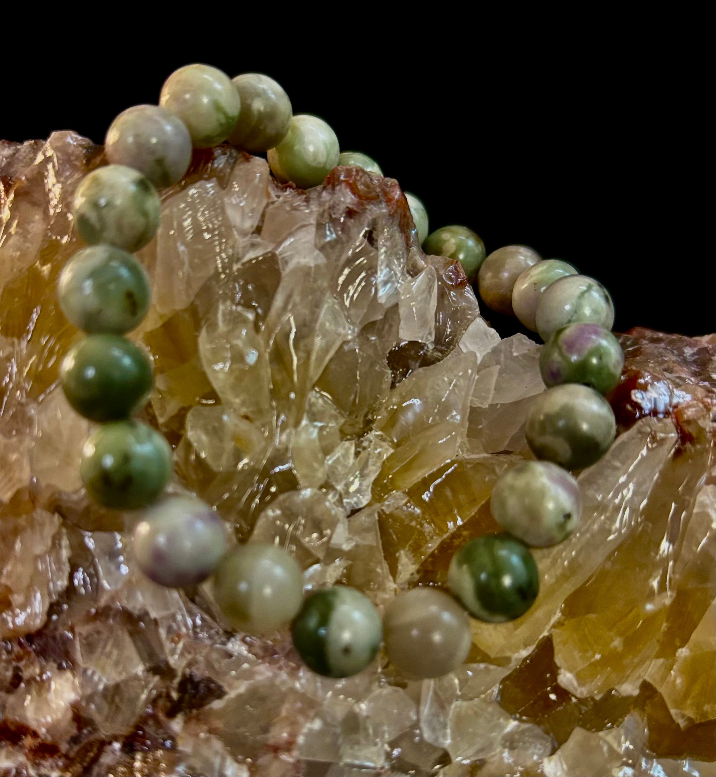 Peace Jade Healing Bracelet – 8mm Calming Stone for Medium Wrists | | Wiccan Center