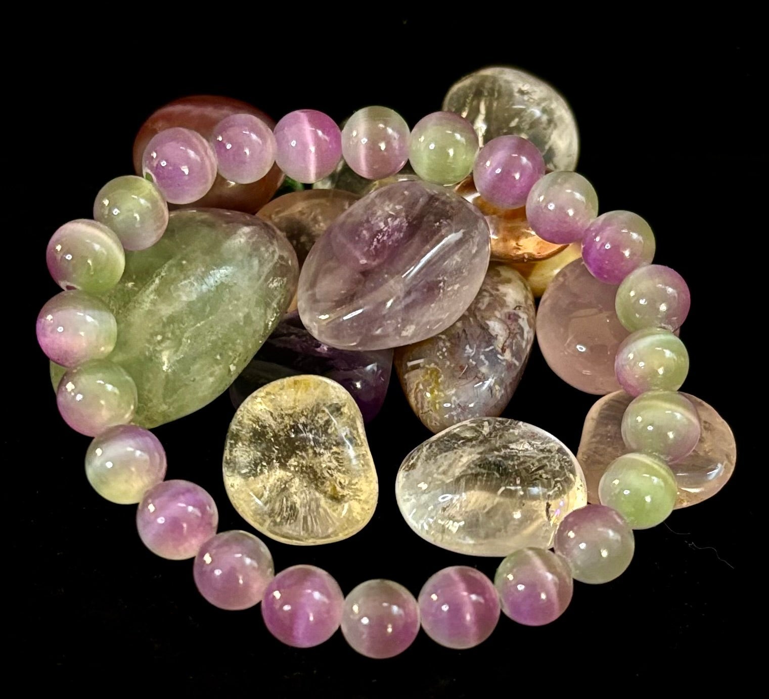 Dreamy Rainbow Fluorite Bracelet | Clarity + Calm | 8mm Beads (Medium Wrist) | | Wiccan Center