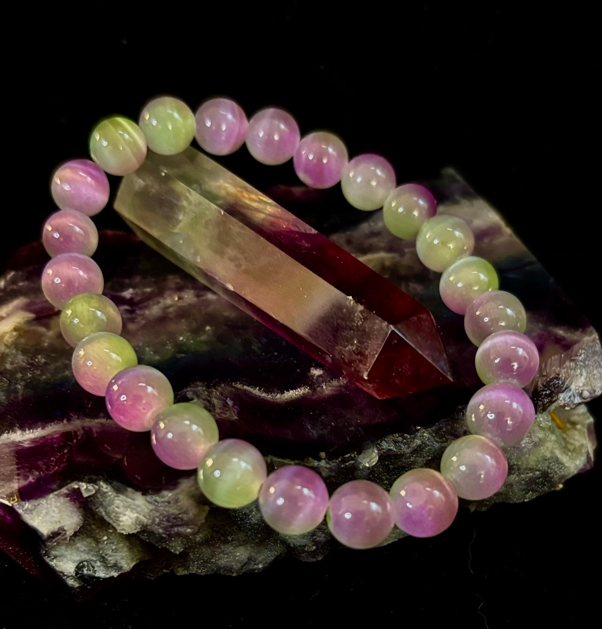 Dreamy Rainbow Fluorite Bracelet | Clarity + Calm | 8mm Beads (Medium Wrist) | | Wiccan Center