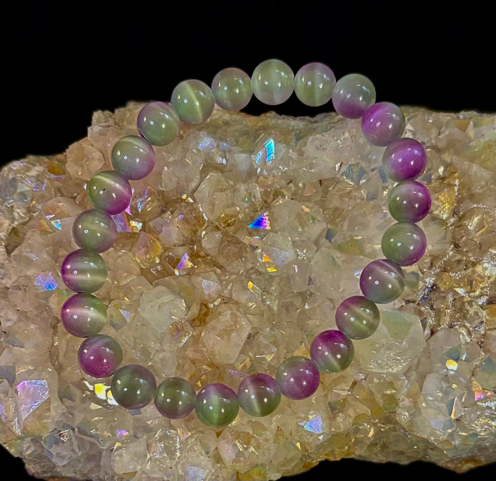 Dreamy Rainbow Fluorite Bracelet | Clarity + Calm | 8mm Beads (Medium Wrist) | | Wiccan Center