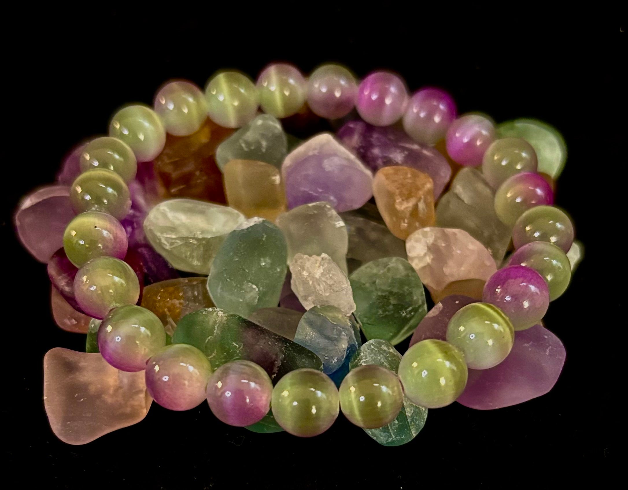 Dreamy Rainbow Fluorite Bracelet | Clarity + Calm | 8mm Beads (Medium Wrist) | | Wiccan Center