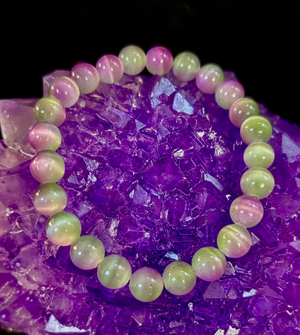 Dreamy Rainbow Fluorite Bracelet | Clarity + Calm | 8mm Beads (Medium Wrist) | | Wiccan Center