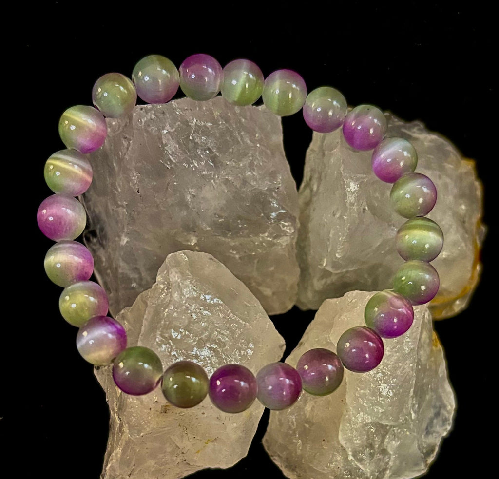 Dreamy Rainbow Fluorite Bracelet | Clarity + Calm | 8mm Beads (Medium Wrist) | | Wiccan Center