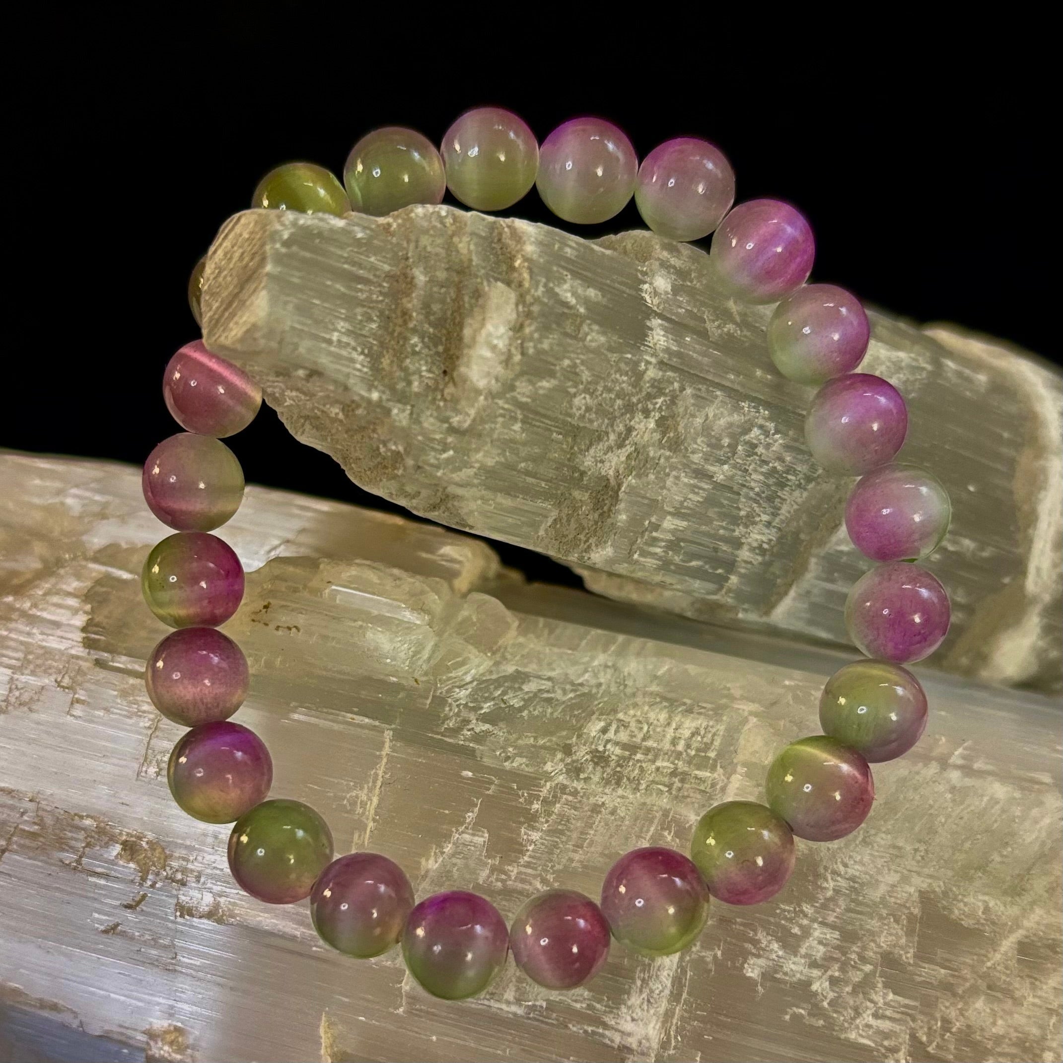 Dreamy Rainbow Fluorite Bracelet | Clarity + Calm | 8mm Beads (Medium Wrist) | | Wiccan Center